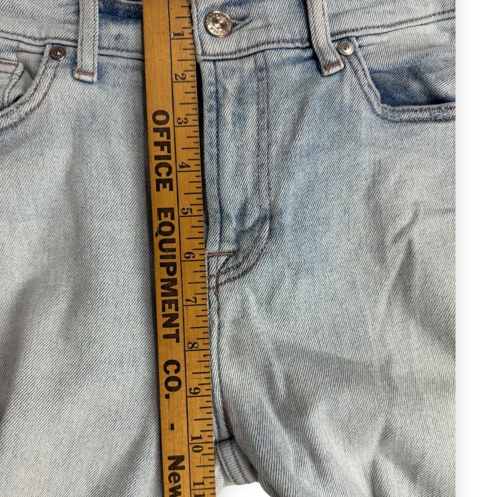 7 For All Mankind Luxe Vintage Edie Straight Leg Distressed Jeans Light Wash 29 - Picture 7 of 9